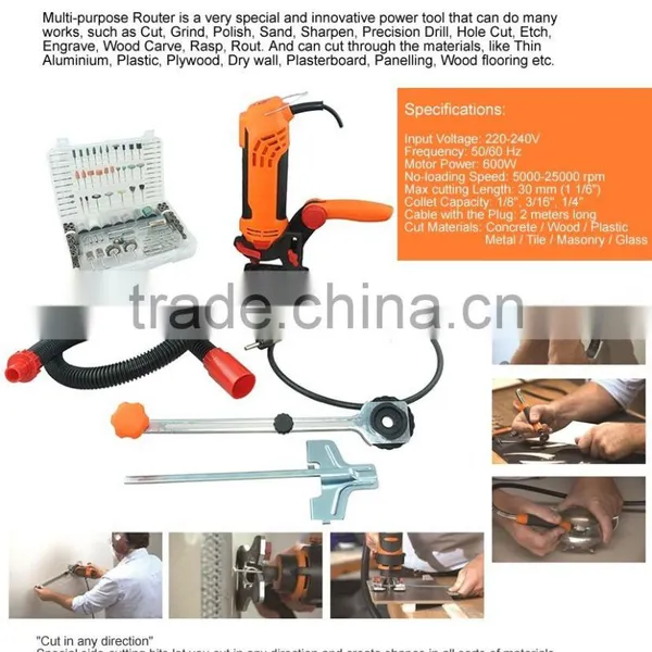 600w Multifunction Power Tool Portable Electric Rotary Tool Handheld Multipurpose Mini Electric Router photo-3