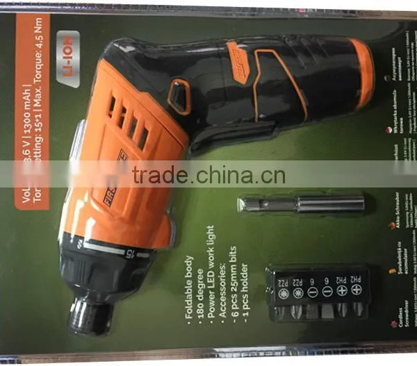 First Rate Rechargable Lithium Ion Battery 3.6V Cordless Screwdriver photo-5