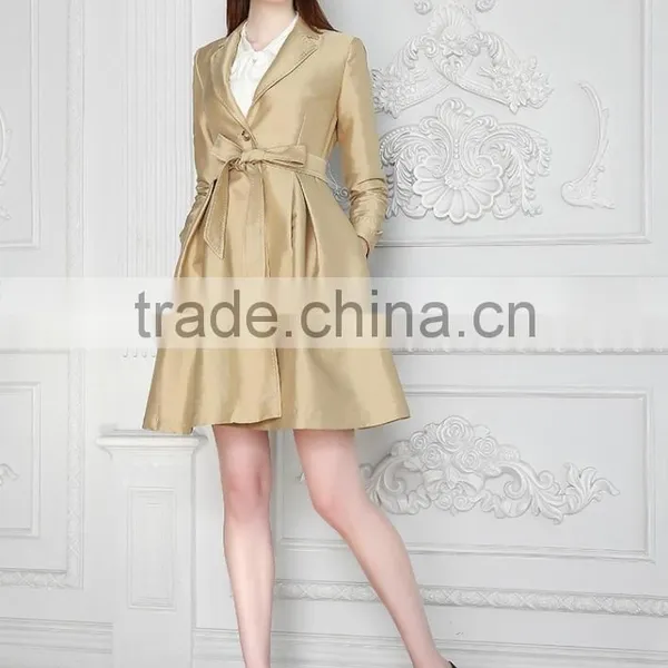 Fashion Ladies Khaki Color Windbreaker Wind Coat photo-5