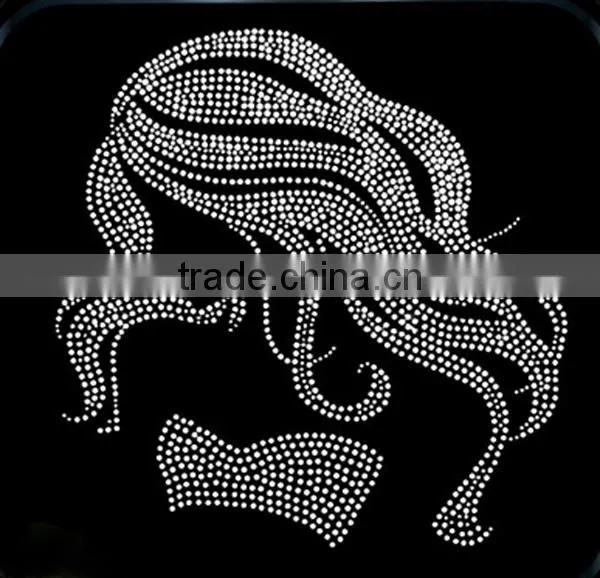 Wholesales Zeta Phi Beta Afro Girl Hot Fix Rhinestone Transfer Design photo-3