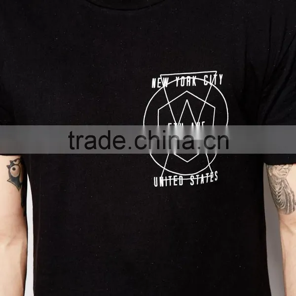 Black Long Line t Shirt Men, Custom Printing Men's T-shirt Sublimation photo-4