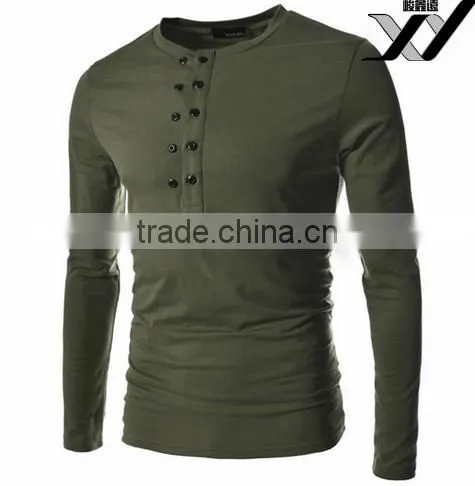 Men Long Sleeve Polo Shirt With Button photo-5