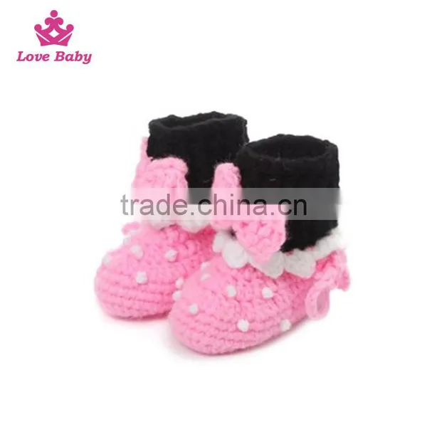 Wholesale Boutique Crochet Baby Booties Kids Winter Shoes With Bow LBS20151223-36 photo-2