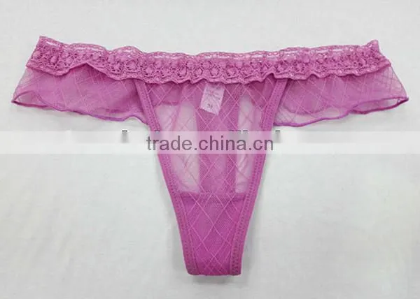 Sexy Women Embroidery G-string Lady Transparent Panties Models photo-3