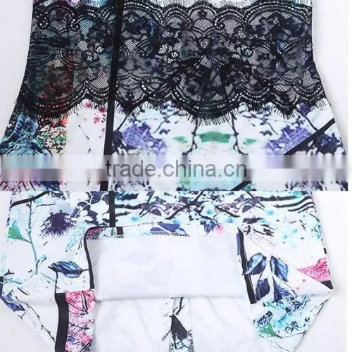 One-piece Lace Printed Patchwork Vintage Style Sexy Country Dresses photo-5