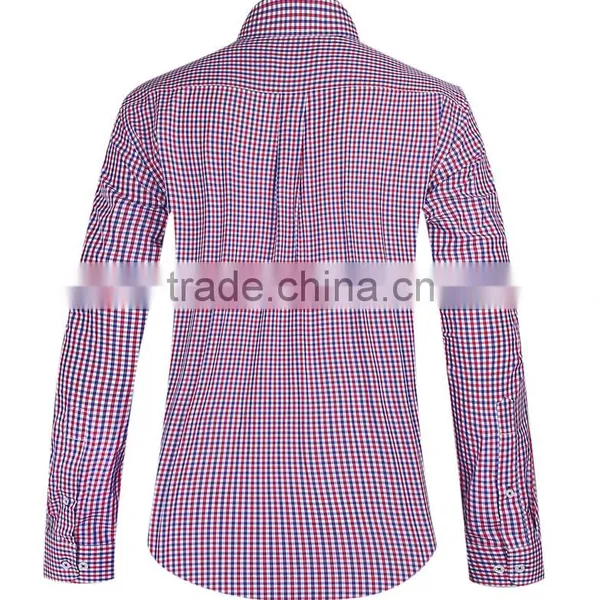 2017 Two Colors Check Men's Long Sleeve Button Down Collar Shirt photo-3
