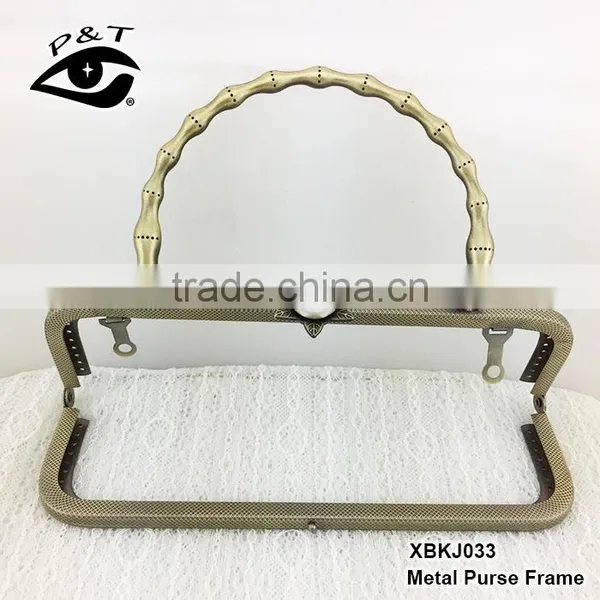 China High Quality Metal Clutch Purse Frame With Handle Big Pearl Clasp photo-3