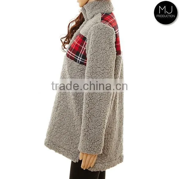 Wholesale Quarter Zip Jacket Oversized Sherpa Fleece Pullover photo-3