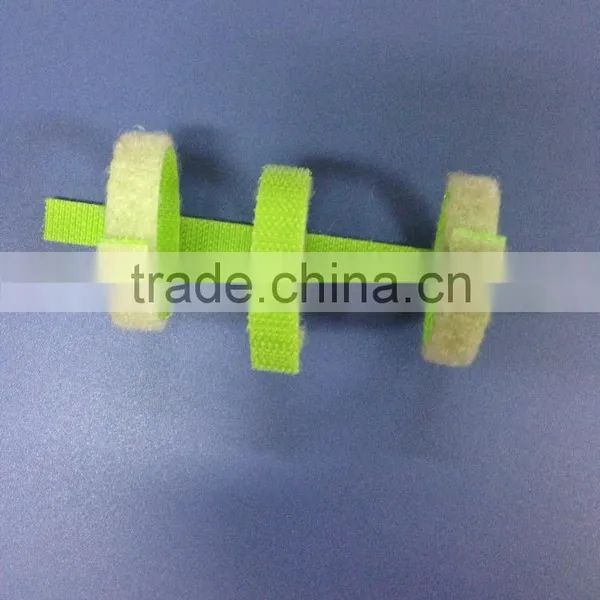 Green Precut Small Hook & Loop Adjustable Cable Ties for All Purpose photo-3