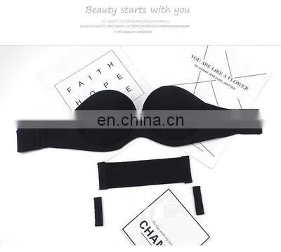 New Fashion Women Bra Sexy 1/2 Cup Seamless Bra Push Up Bralette Half Cup Black A/B/C/D Cup Strapless Invisible Bra Underwear photo-3