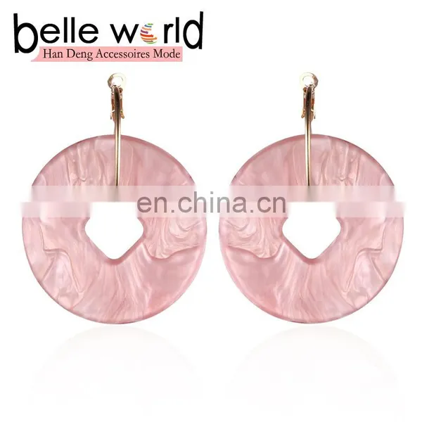 High Quality New Design Acetie Acid Jewelry Women's Acrylic Acetate Drop Circle Earrings photo-4