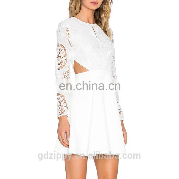 Long Sleeve High Neckline Latest Lace Dresses Fashion Dresses photo-3