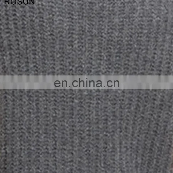 Women Grey Chunky Rib Cashmere Sleeveless Turtleneck Sweater photo-6