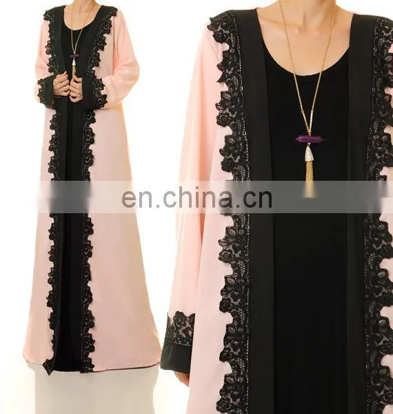 2017 New Design Wholesale Dubai Abaya Islamic Clothing Kimono Open Front Muslim Women Abaya photo-6