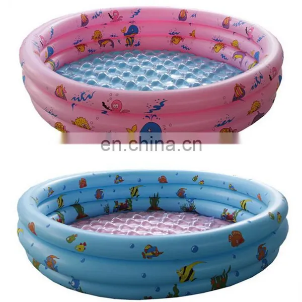 PVC Inflatable Round 3-Ring Fish Printed Baby Bath Pool photo-4