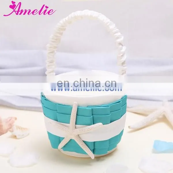 New Turquoise Wedding Sets(Wedding Guest Book and Pen Holder,flower Basket,ring Pillow,garter) photo-3