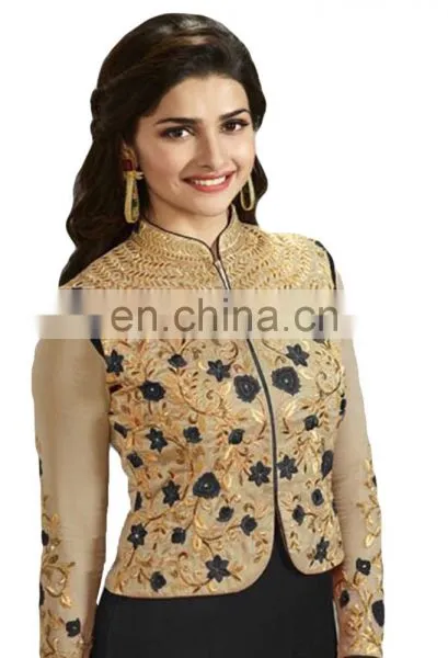 2017 Women's Stylish Party Wear Semi-Stitched Salwar Kameez + Koti Dress Material photo-2