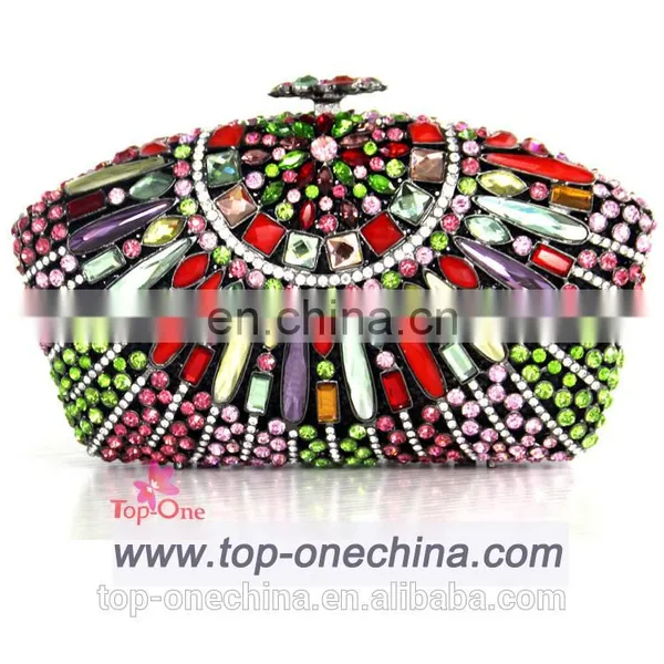 Newest Colorful Crystal Evening Clutch Bag