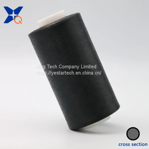 Carbon Fiber Conductive Nylon Filament 20D/3F Intermingling With 75D Black FDY Polyester Filament for ESD Workwear-XTAA184 photo-2