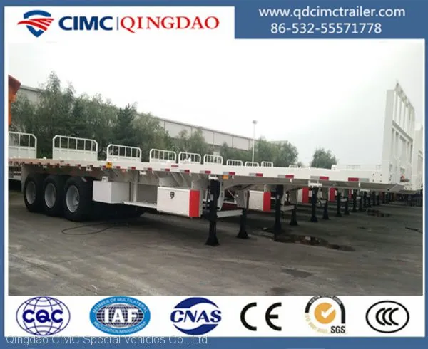 CIMC Tri-axle Flatbed Trailer 60 Tons Made for East Africa