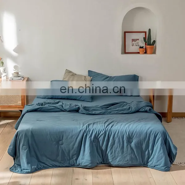 Wholesale Comforter Folded Soft 100% Cotton Knitted Lightweight Coverlet For All Season Quilt photo-7