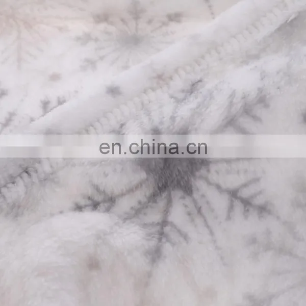 100%Polyester Super Soft Coral Fleece Snowflake Printed Plush Throw Blanket photo-4