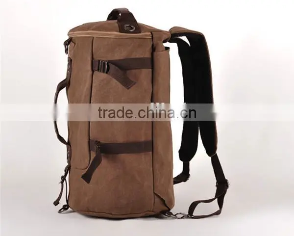 High Quality Mutifunctional Canvas Duffle Bag Sports Outdoor Travel Backpack photo-3