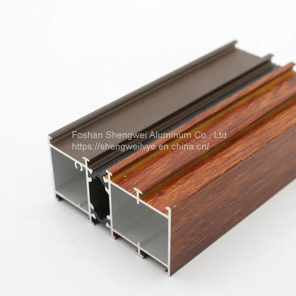 Wood Grain Extrusion Heat Insulation Aluminum Profiles for Windows and Doors
