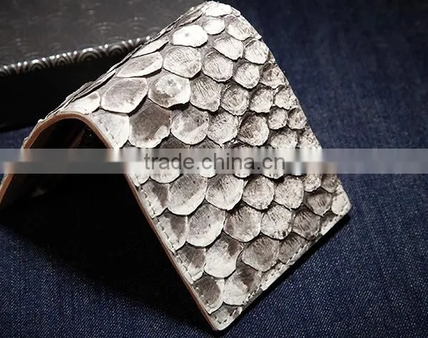 High Quality Custom Logo White and Black Color Unisex Genuine Real Big Scale Python Skin Leather Wallet photo-2