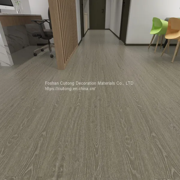 Foshan Wholesale Imitation Wood Grain SPC Floor Office Stone Plastic Floor Electrical Classroom Library Buckle Plastic Floor Tile photo-2