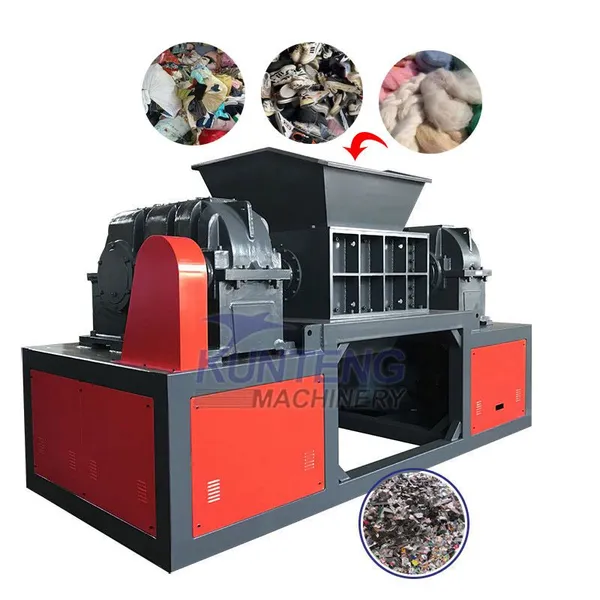 Industry Waste Recycling Plant Old Shoes Fabric Textile Waste Crusher Scrap Cloth Shredder Machine EPC