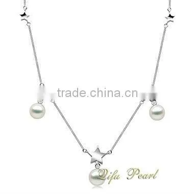 Pretty Star Drop Shape Freshwater Pearl Necklace