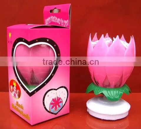 Lotus Rotating Music Candle