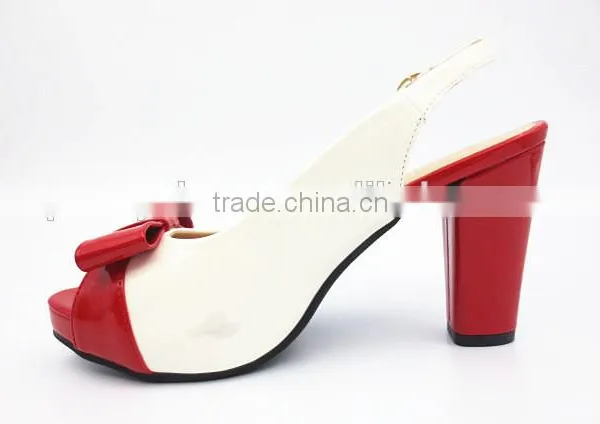 New High Class Mix Color Middle Heel Slingback Sandals for Office Lady photo-5