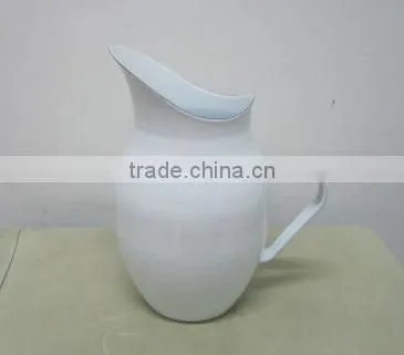 Enamel Pitcher, White Enamel Jug ,Carbon Steel Enamel Kettle, Enamel Pot, White Enamel Cookware