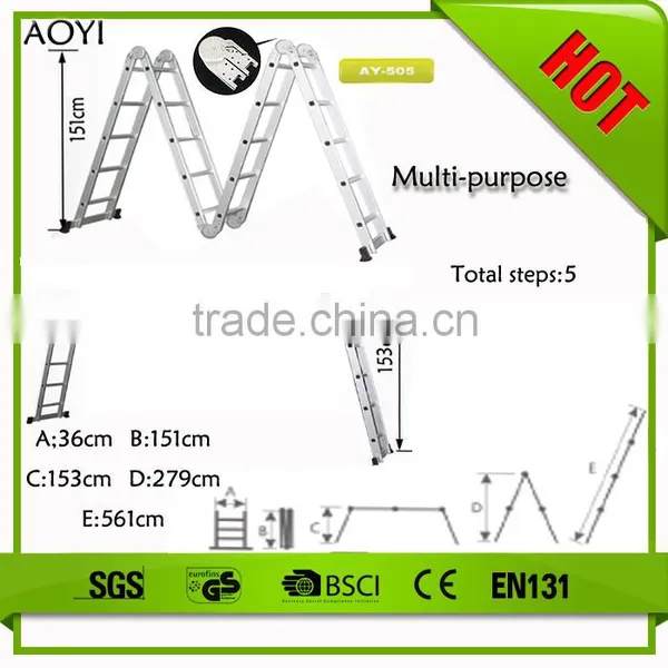 AOYI Hot Sale EN131 Certificate Safety And Strong Multi Purpose Ladder With Scaffold Plates