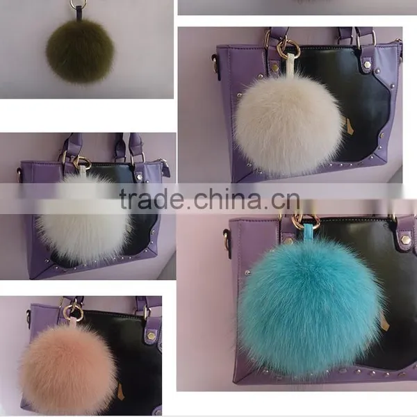 2016 New Fashion Genuine Fox Fur Ball for Keychain Bag Toy Accessories photo-3