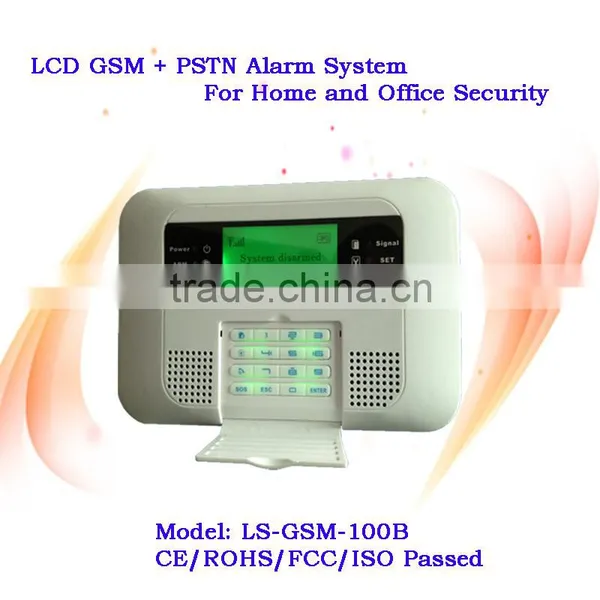 2013 433Mhz Big LCD Display GSM PSTN Dual Network Wireless Sensor Intelligent Burglar Security GSM Alarm System in Shenzhen photo-2
