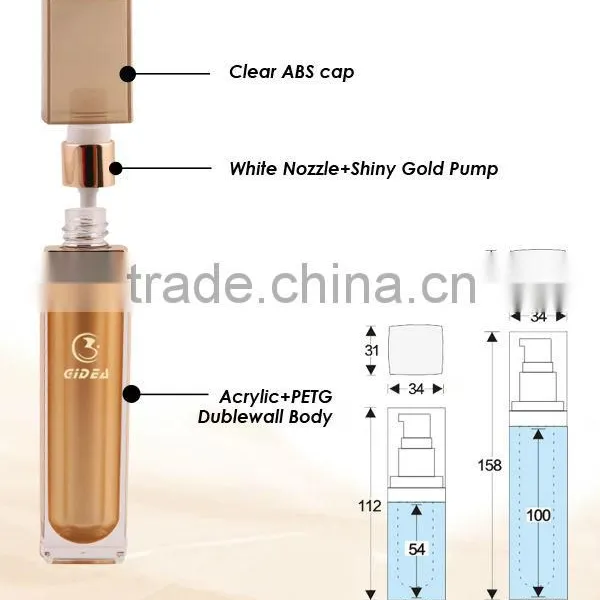 15ml 30ml Square Acrylic Lotion Square Bottle photo-3