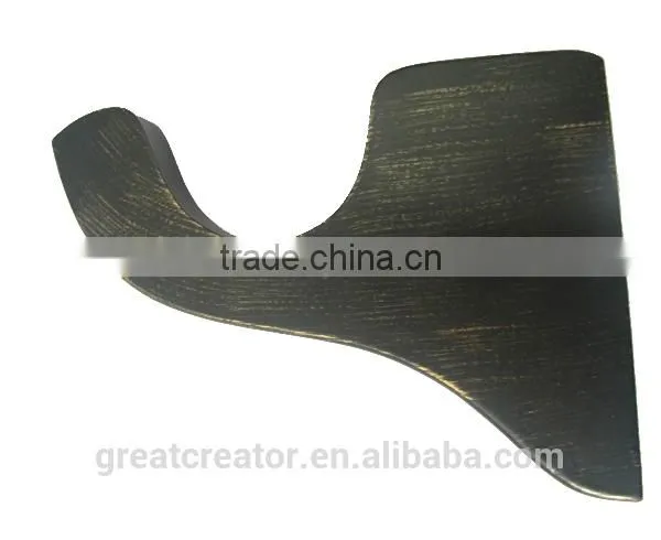 French Gold Decorative Wood Wall Mounting Bracket for 2" (50mm) Wooden Curtain Rod photo-3