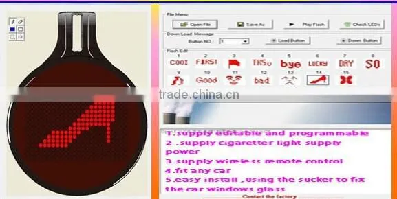 CE and RoHS emotion 12V led car face sign