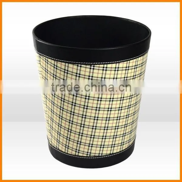 British European Leather + Metal Paint Trash Barrels Creative Trash Container Shipping Stylish Rooms Bucket photo-2