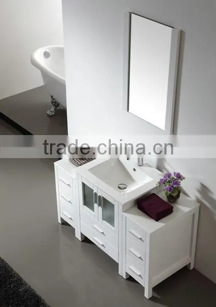 Water Proof Solid Wood Hand Wash Basin White Vanity Bathroom Furniture Wooden Cabinet No.3200C photo-2