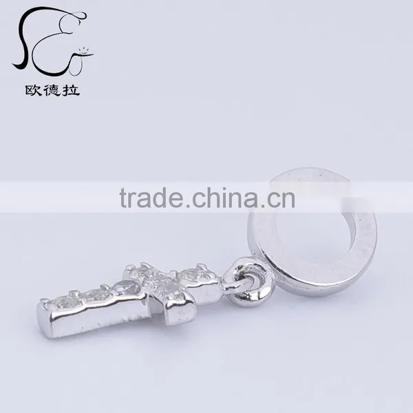 925 Silver Radian Cross Charm Pendant Jewelry photo-2