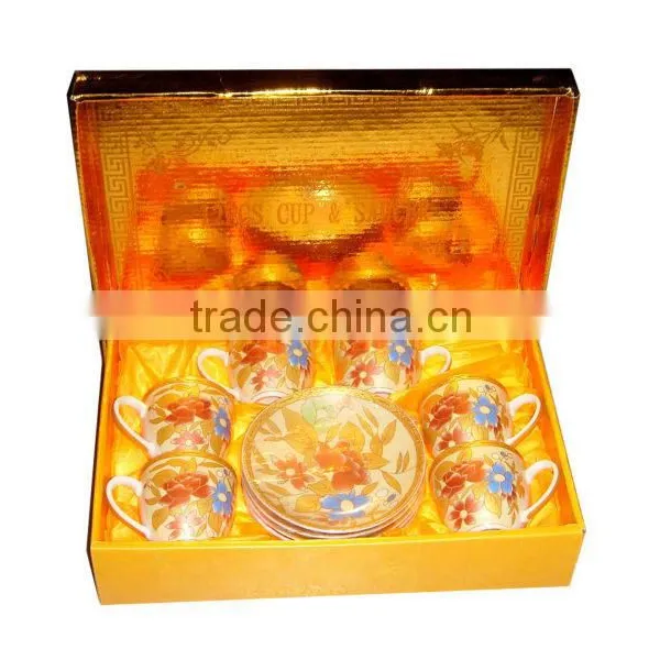 Elegant Golden Design 80cc Porcelain Coffee Cup With Gift Box Packing photo-5