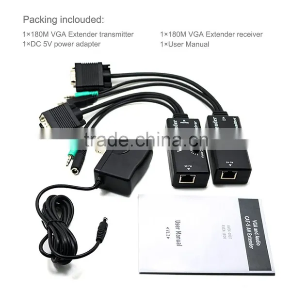 VGA 180M Extender Female To Lan Cat5 Cat5e RJ45 Ethernet Female Adapter photo-5