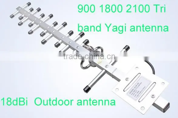 Outdoor 3 Band Yagi Antenna for Tri Band Signal Booster Use 900 1800 2100mhz Tri Band Yagi Antenna Supplier's Choice