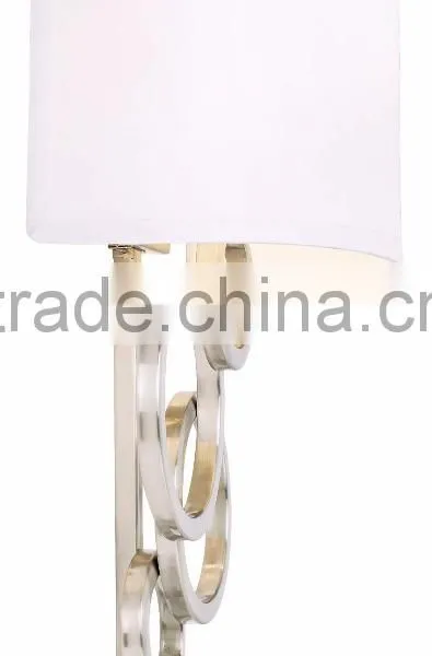 1017-1 Sleek Brushed Steel Finish Raindrops Falling on a Calm Body of Water Intertwining Circles Plug-In Wall Sconce photo-4