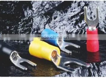 Yellow 12-10 AWG Female Spade Terminal, Brass Battery Terminals,Insulated Locking Spade Terminal