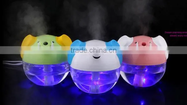 Cute Animal Shaped 230ml Cool Mist Humidifier / Air Purifier/ Air Freshener With LED Light